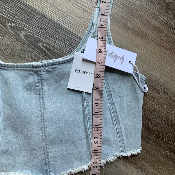 NWT Indigo Rein Forever 21 Light Blue Denim Tank Top S - Image 6