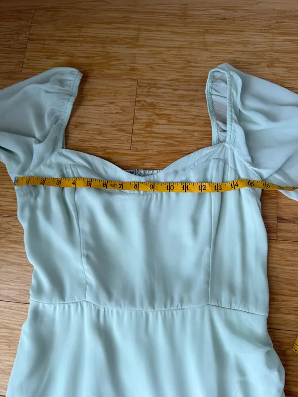 Abercrombie Sage Green Long Sleeve Midi Dress Medium Tall - Image 7