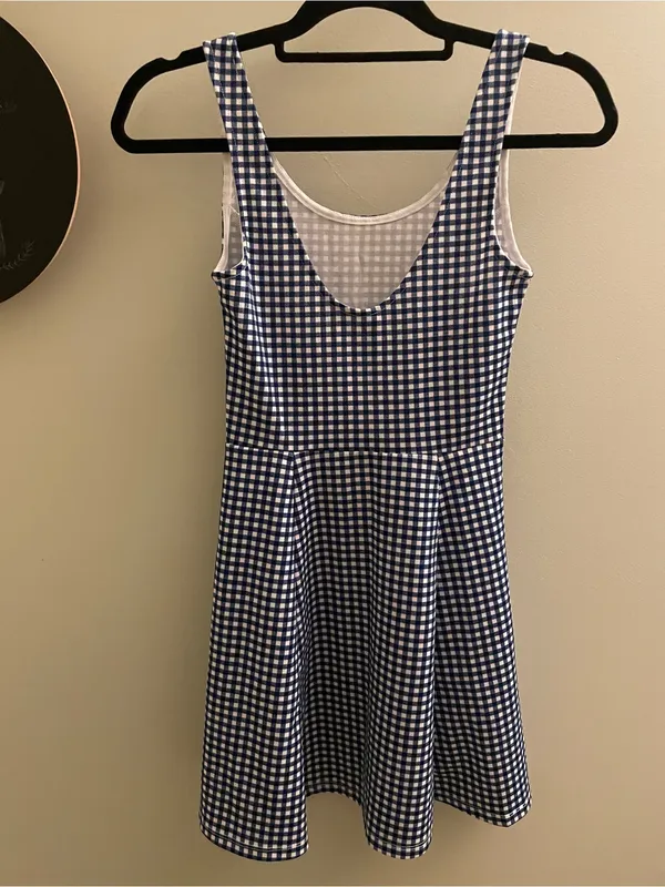 H&M Light Blue and White Gingham Sundress - Image 2
