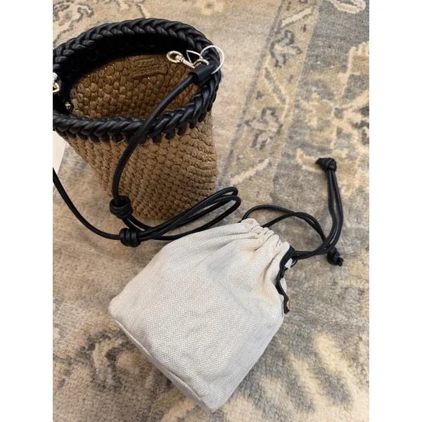 Tory Burch Emmerson Raffia Bag Cross Body Toffee Crunch NWT - Image 16