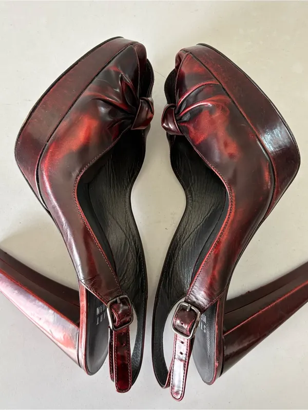 Stuart Weitzman Y2K Red Pumps Sandals Platform Extra High Heels Women’s Size 6 M - Image 13