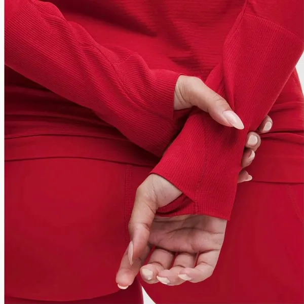 LULULEMON Swiftly Tech LS Shirt Women 18 Red Athletic Yoga Comfort Sporty Outdoo - Image 3