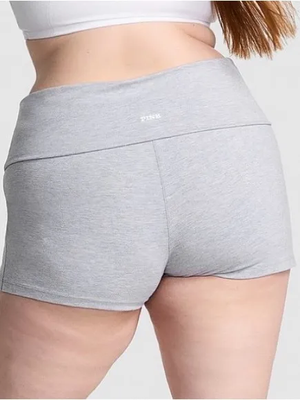 VICTORIA’S SECRET PINK Rib Cami & Cotton Foldover 3” Bike Shorts Heather Grey L - Image 6