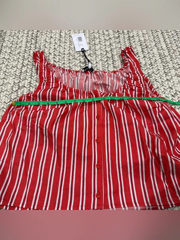 NWT WeWoreWhat by Anthropologie Red Stripped Scoop Beck Cami - Image 11