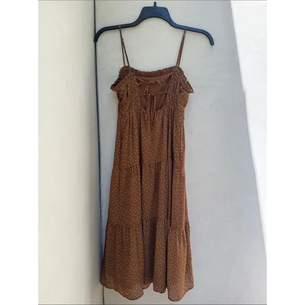 Madewell Sophia Cami Tiered Midi Dress Brown Polka Dot Sepia Size 2 Size (XS) - Image 4