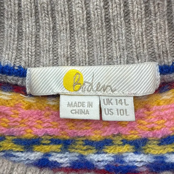 Boden Millie Fair Isle Wool Blend Knit Sweater‎ Dress Beige US 10L Soft Alpaca - Image 8