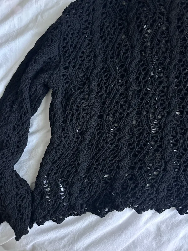 Zara Oversized Crochet Knit Sweater - Image 6
