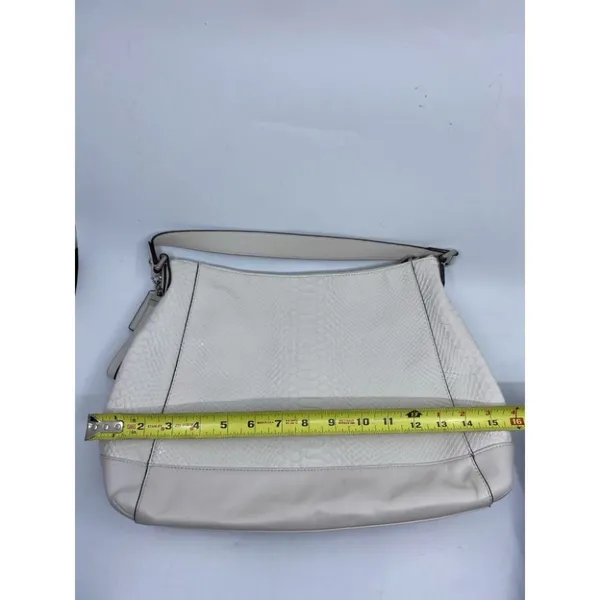 COACH Large White Leather Tote Bag - Image 7