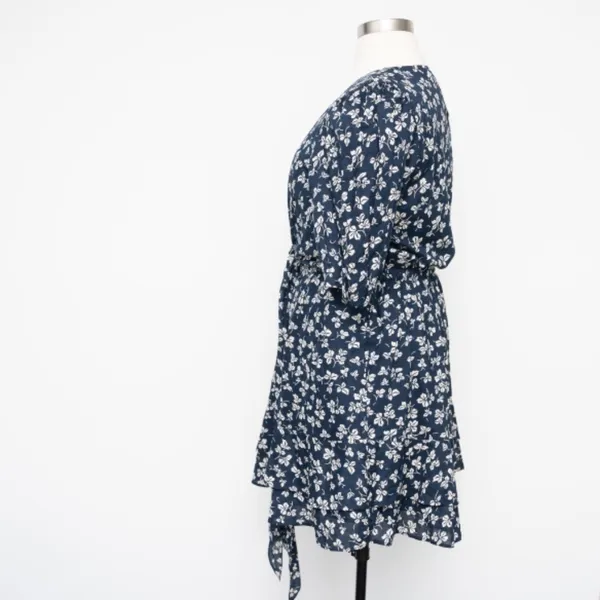 Lauren Ralph‎ Lauren. 80s Puff Sleeve Floral Cotton Voile Dress. - Image 7