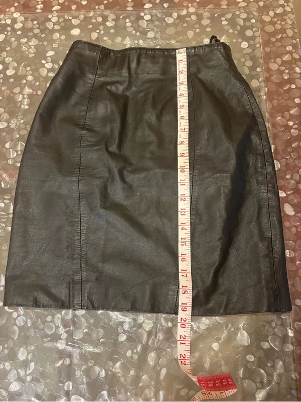 Black Faux Leather Pencil Skirt - Classic Tailored Style - Image 7