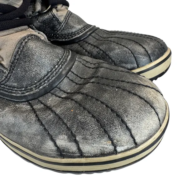 Sorel Winter Boots Womens‎ 12 Gray Quilted Waterproof Faux Fur Lace Up Snow - Image 3