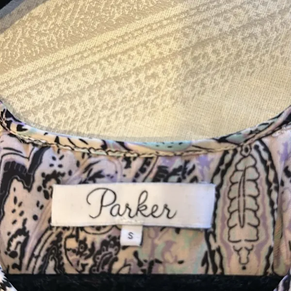 PARKER Women’s Paisley & Flower Elastic Waistband Ruffled Dress Size S - Image 7