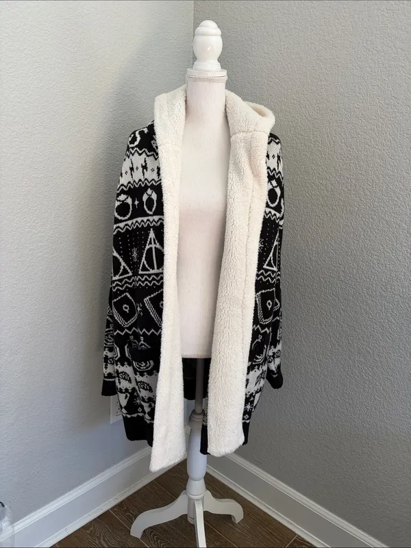 Harry Potter Fair Isle Open Cardigan Hooded Sweater - Image 2