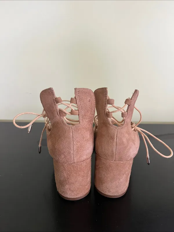 Sam Edelman Serene suede lace-up sandals in tan - Image 7