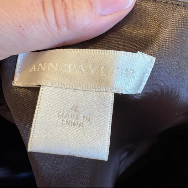 Ann Taylor Brown Strapless Gown Mini Dress Womens 4 Formal Bridesmaid Cocktail - Image 5