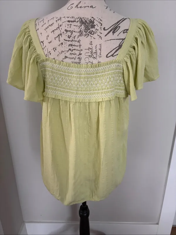 Maurices - Large- Light Green Smocked Off-Shoulder Tunic Top - Image 4