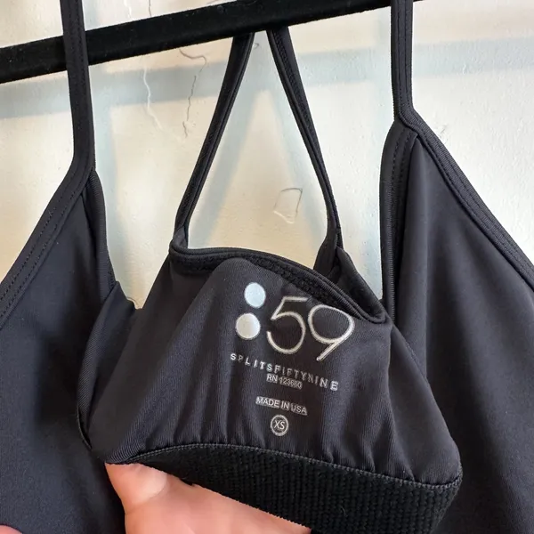 Split59 | Racerback Y Athletic Workout Tank Top‎ in Black - Image 4