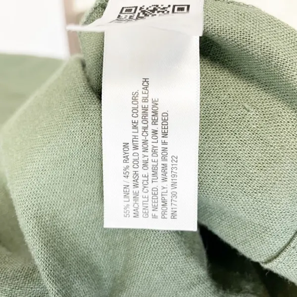 Universal Threads Green Button-Front MidiShirt Dress w/Belt Women’s Size XL Linen - Image 7