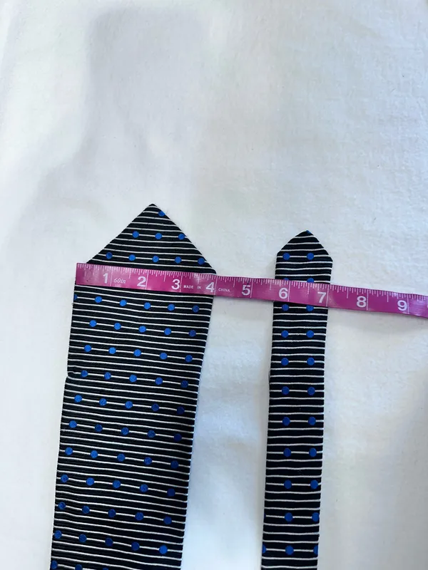 Peter Thomas Silk Tie Made By Superba Geometric Black Grey Blue Polka Dots - Image 6