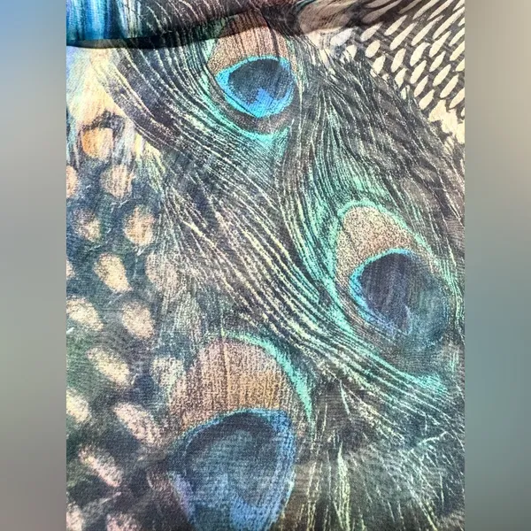 LILY WHITE Y2K Peacock Feathers Print Camisole Top - Image 4