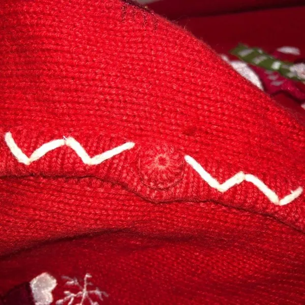 Vintage Red Christmas Snowman Holiday Sweater - Image 3