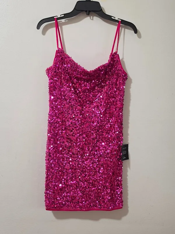 Lulus Dazzling Vibe Magenta Sequin Mini Bodycon Dress - Pink Magenta - Size M - Image 2