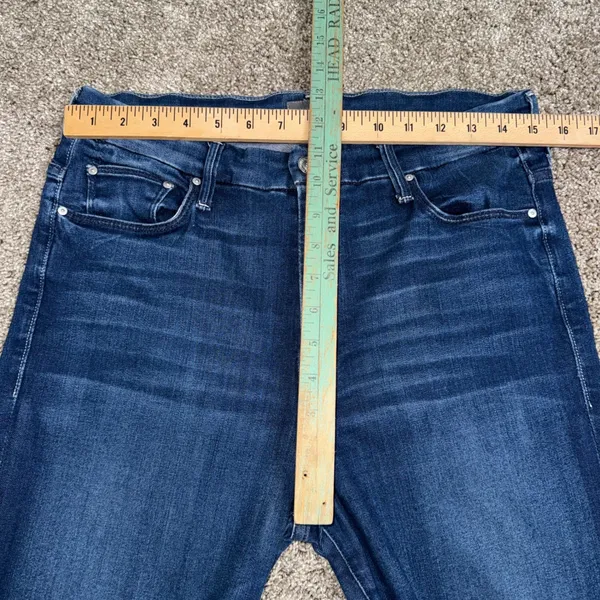 Mother High Waisted Looker Ankle Fray Women 31 Blue Good Tongue And Chic Skinny - Image 3