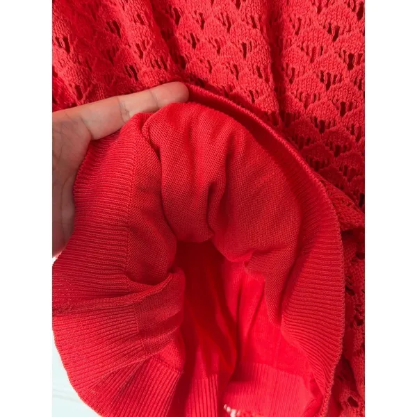 Sanctuary Red Crochet Knit Sleeveless Mini Shift Dress Size XL Lined NEW - Image 4