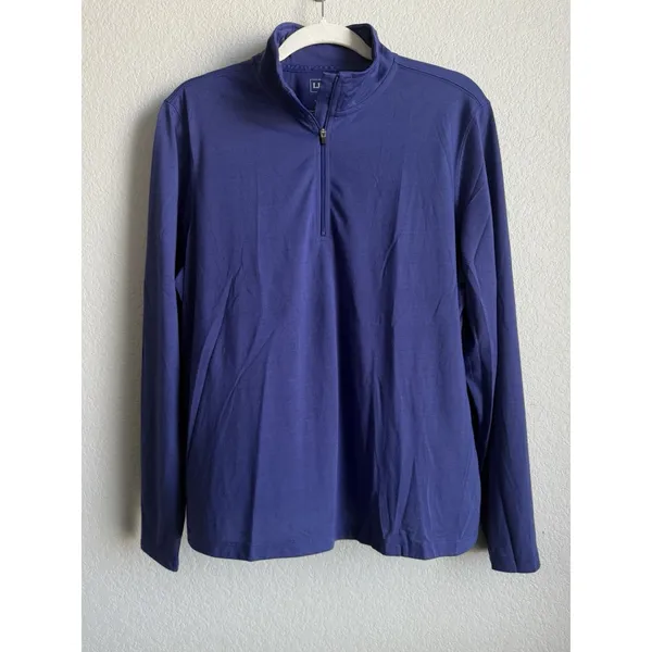 L.L. Bean Access Trail Pullover Quarter‎ Zip Women's XL Purple Top Minimalist - Image 7
