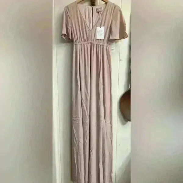 Show‎ Me Your Mumu Fairy Bridesmaids Dress Pink Emily Empire Maxi XS Maternity - Image 4