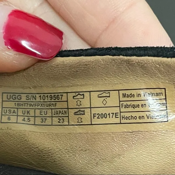 Ugg Black Jonette Suede Leather Flats 6 Almond Toe *No Box* - Image 8