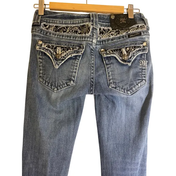 Miss Me Women's Embellished Butterfly‎ Pocket Bootcut Jeans Size 27 - Image 5