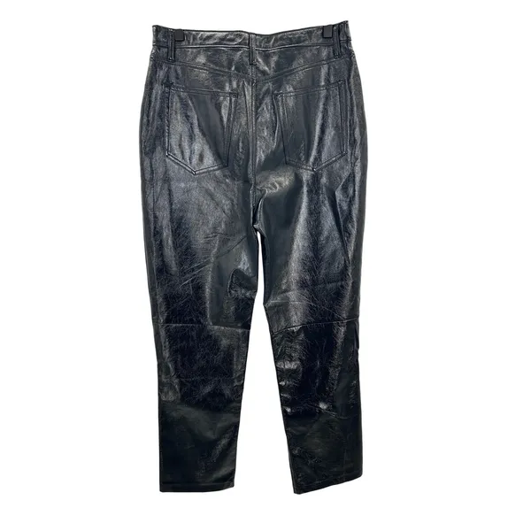 Abercrombie & Fitch Curve‎ Love 90s Straight Ultra High Rise Vegan Leather Pants - Image 3