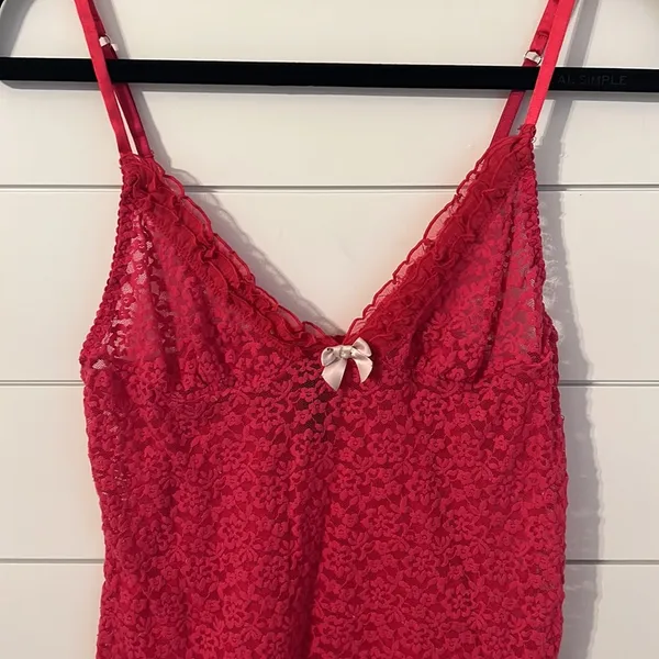 Victorias Secret Red Lace Camisole Sz Lg Bin 🔵 - Image 3