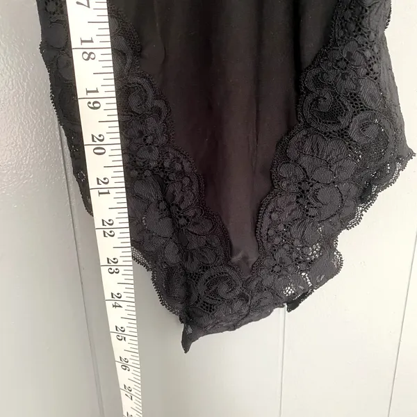 NEW Free People HAH Noir Black Back Off Floral Lace Lingerie Cheeky Bodysuit S - Image 4