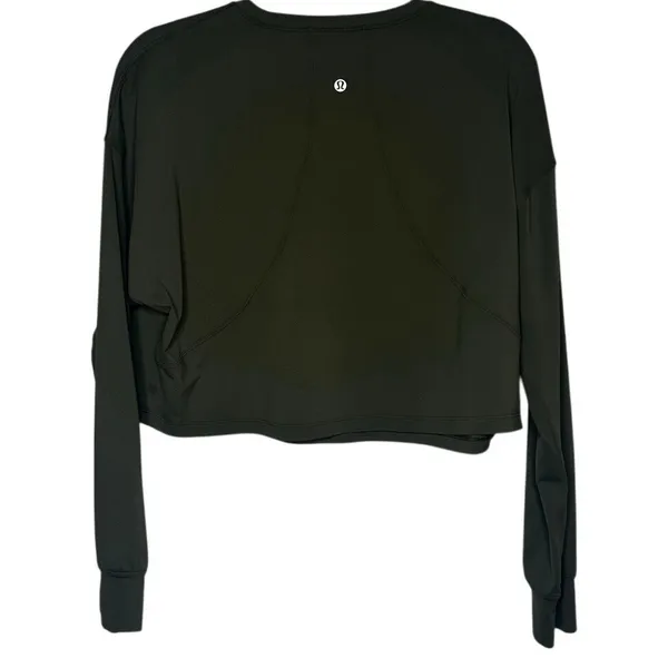 Lululemon Muscle Love Long Sleeve Crop Top Women’s Green Size 10 - Image 4