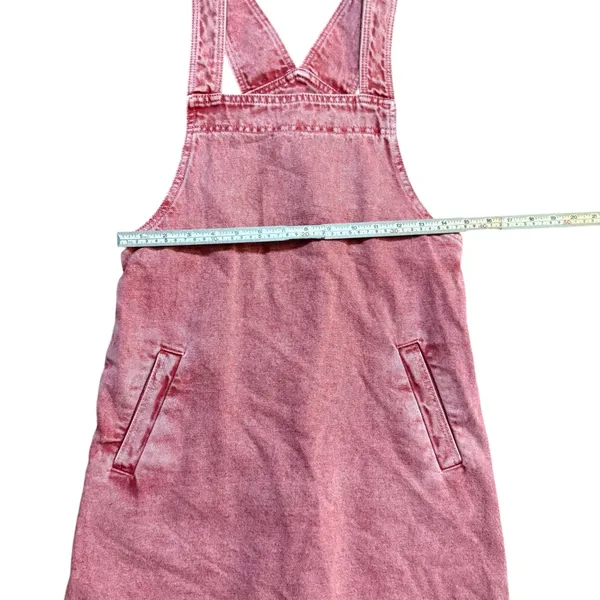 Mango Pocket Denim Pinafore Dress Faded Red/Pink Sz 2 Soft Girl Vibes Y2K‎ Era - Image 10