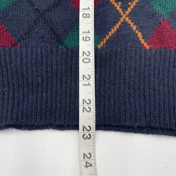 Vtg JH Collectibles Argyle Wool Sweater Gold Buttons Women’s Medium Academia - Image 10