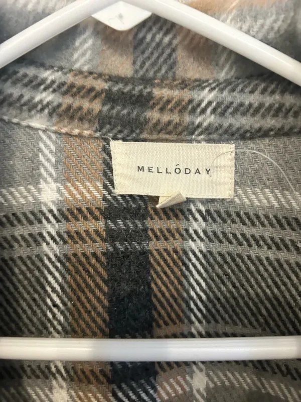 Plaid long jacket Gray Size M - Image 3