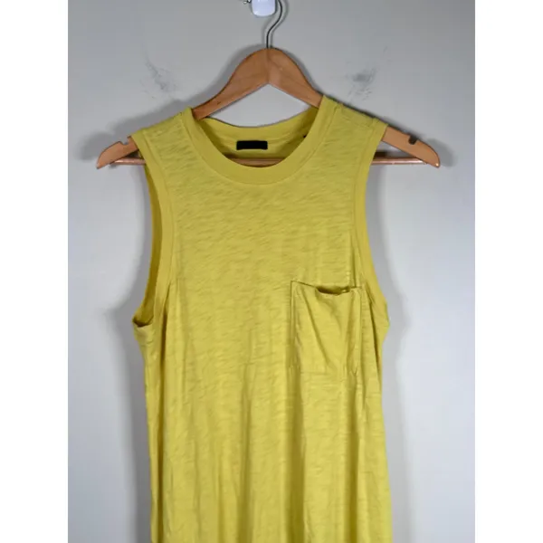 ATM Anthony Thomas Melillo Maxi Dress Womens Small Yellow Pima Cotton Slub comfy - Image 4