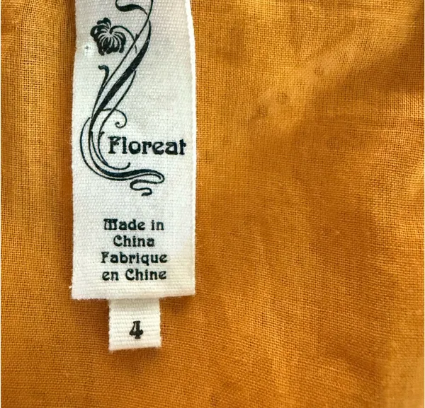 Anthropologie Floreat Mustard Yellow Patterned Strapless Top - Image 3