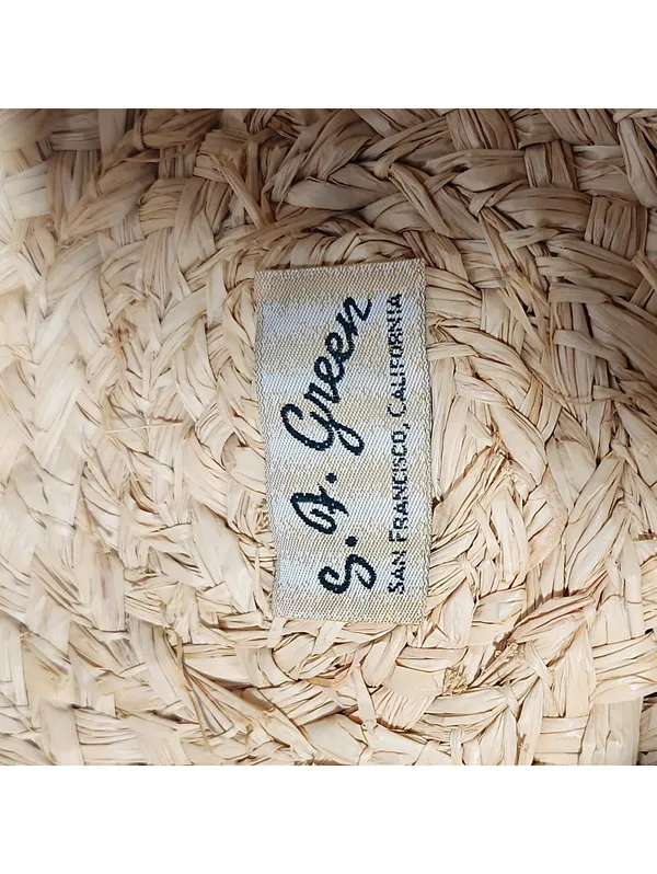 S.F. Green San Francisco Sun Hat Beige Woven Straw Hat Vintage California - Image 7