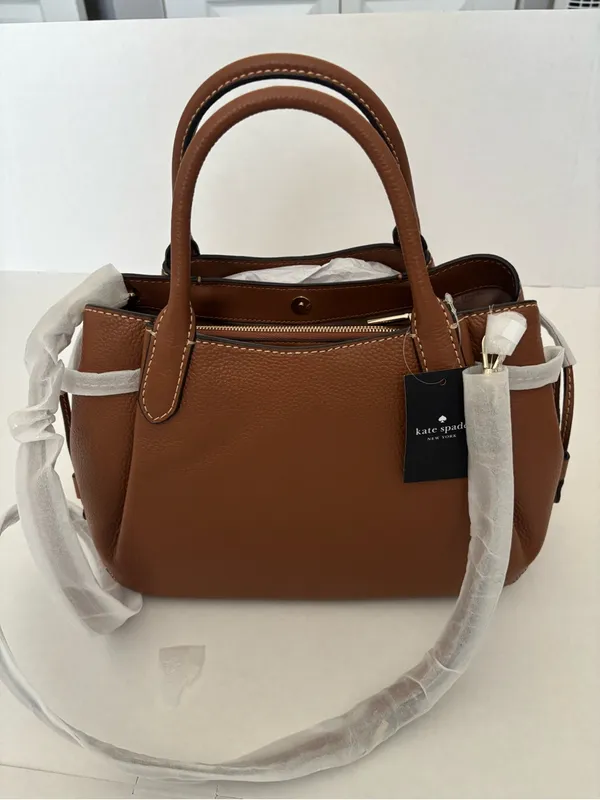 New kate spade New York Large Brown Dumpling Pebble Leather Satchel - Image 3