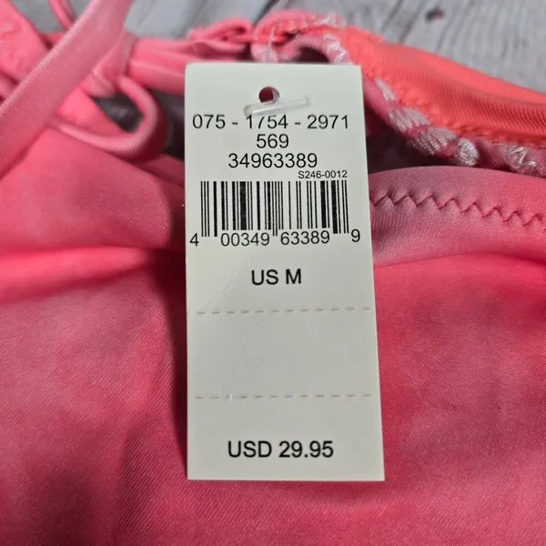 Aerie Embroidered Tie Cheekier Bikini Bottom in Strawberry M‎ NWT - Image 5
