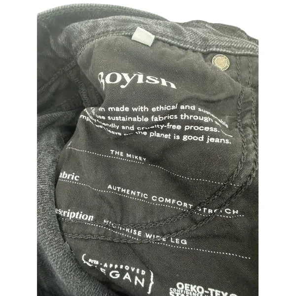 Boyish The Mikey High Rise Wide Leg Jeans Black Beauty Black Size 28 - Image 14