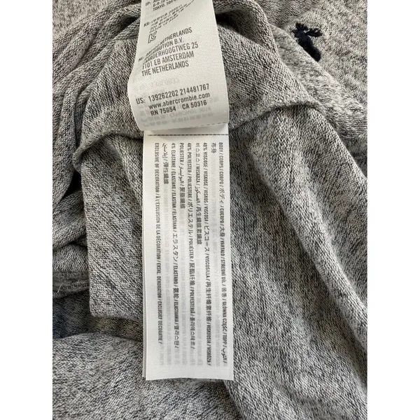 Abercrombie & Fitch Soft A&F Cozy Grey Marl Heathered Henley‎ Long Sleeve Small - Image 6