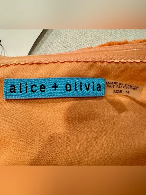 Alice + Olivia NWT Silk Strapless Draped Bubble Top Peach M R204008692⁠ - Image 4