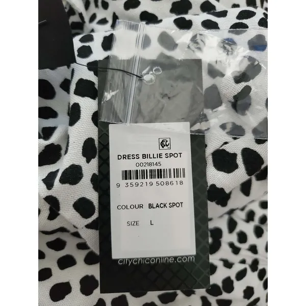 City Chic Billie Spot Mini Dress Black White Dalmatian Print Plus Size‎ 20 NWT - Image 3