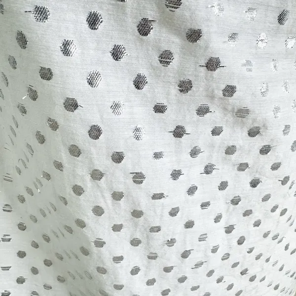 Anthropologie Kopal Tiered Mini Dress White with Metallic Threads Size S - Image 3