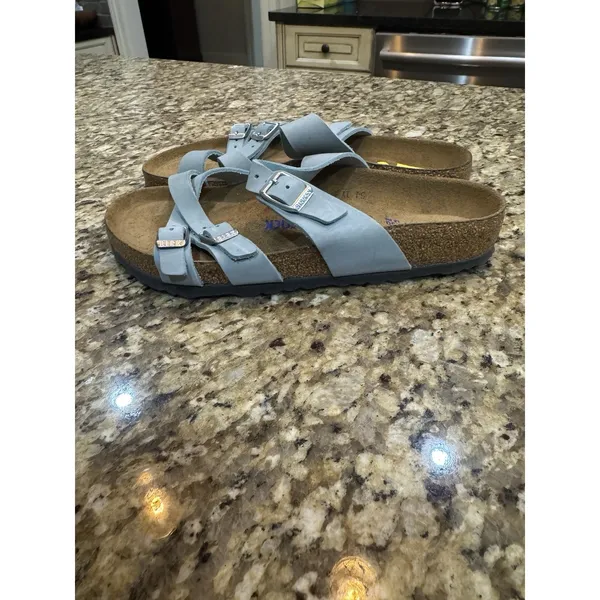 Birkenstock Franca Stone Blue Size 39 US Women's 8 Strappy Slide Sandal - Image 6
